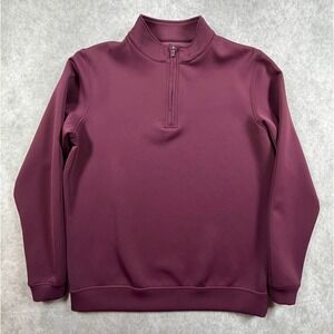USA Palm Mens Medium Infinity Quarter Zip Pullover Wine Stretch Golf Performance